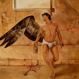 Angelo in prigione, Roberto Ferri, copia d'autore di Alfredo Tramutoli Altrart